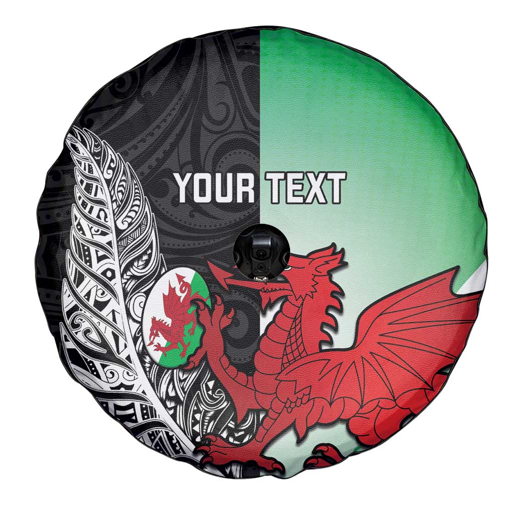 New Zealand and Wales Rugby Custom Spare Tire Cover Aotearoa All Black Combine Welsh Dragon - Polynesian Pride