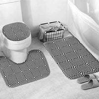 Black White Filipino Binakol Motifs Bathroom Set Mabuhay Philippines Festival Kusikus Pattern