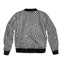 Black White Filipino Binakol Motifs Bomber Jacket Mabuhay Philippines Festival Kusikus Pattern