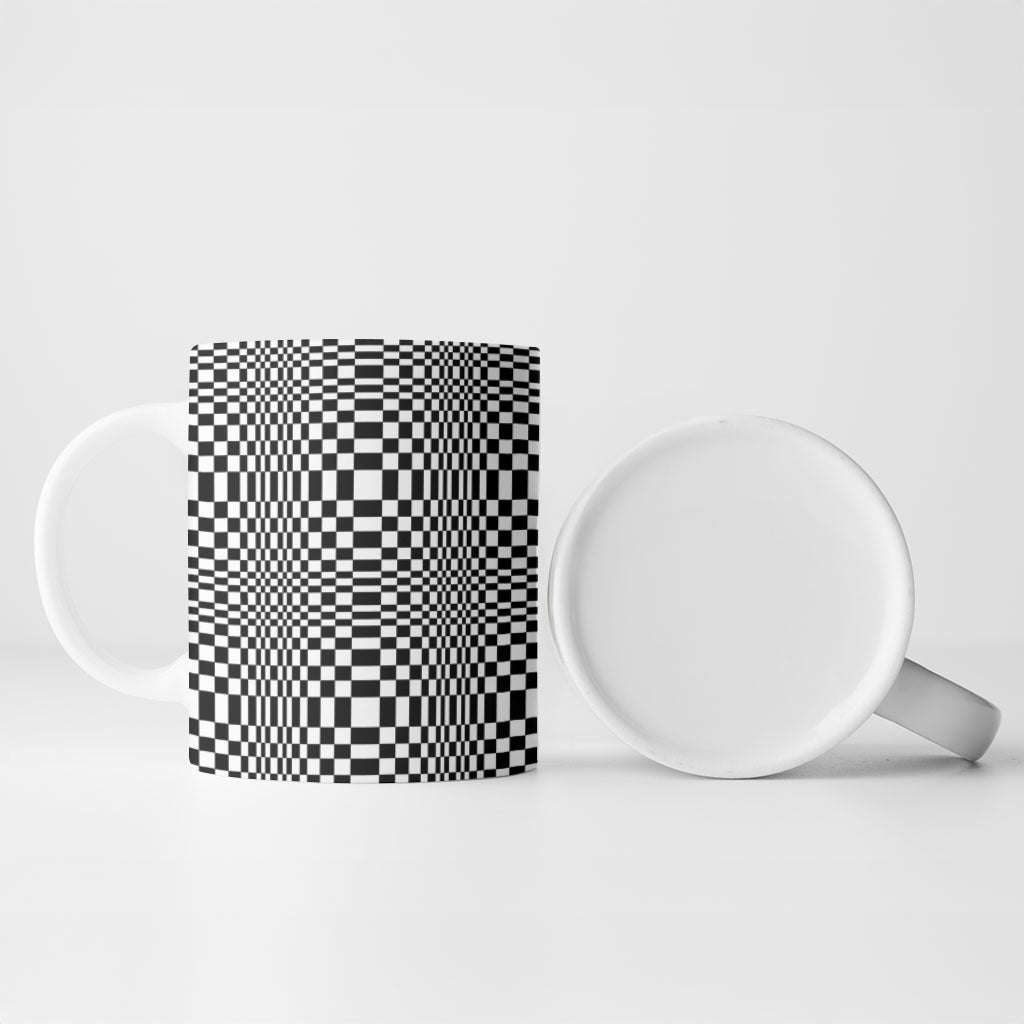 Black White Filipino Binakol Motifs Ceramic Mug Mabuhay Philippines Festival Kusikus Pattern