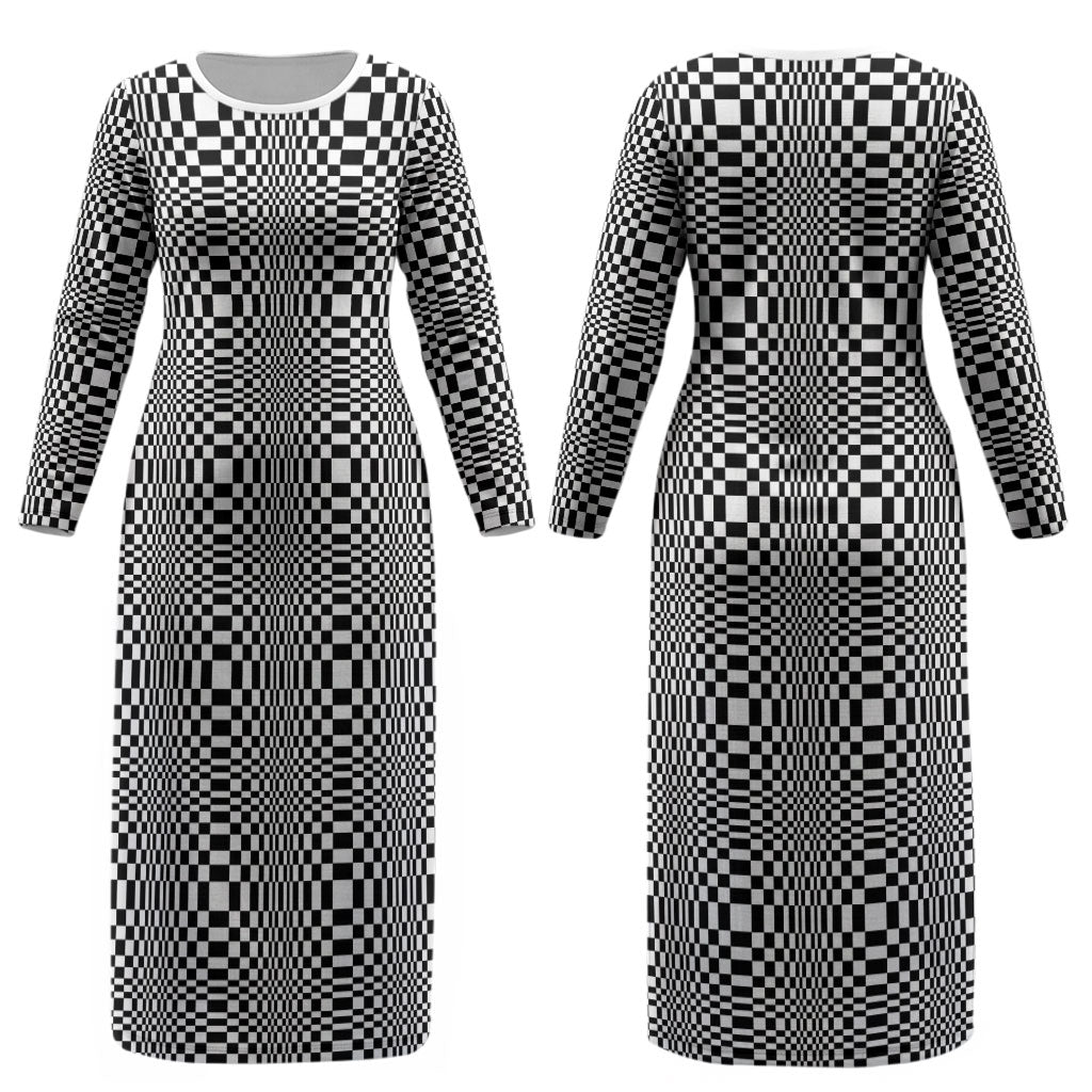 Black White Filipino Binakol Motifs Couples Matching Long Sleeve Bodycon Dress and Hawaiian Shirt Mabuhay Philippines Festival Kusikus Pattern