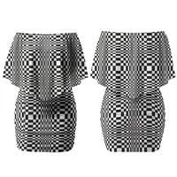 Black White Filipino Binakol Motifs Couples Matching Off Shoulder Short Dress and Hawaiian Shirt Mabuhay Philippines Festival Kusikus Pattern
