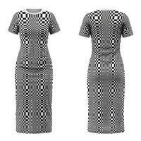 Black White Filipino Binakol Motifs Couples Matching Short Sleeve Bodycon Dress and Hawaiian Shirt Mabuhay Philippines Festival Kusikus Pattern