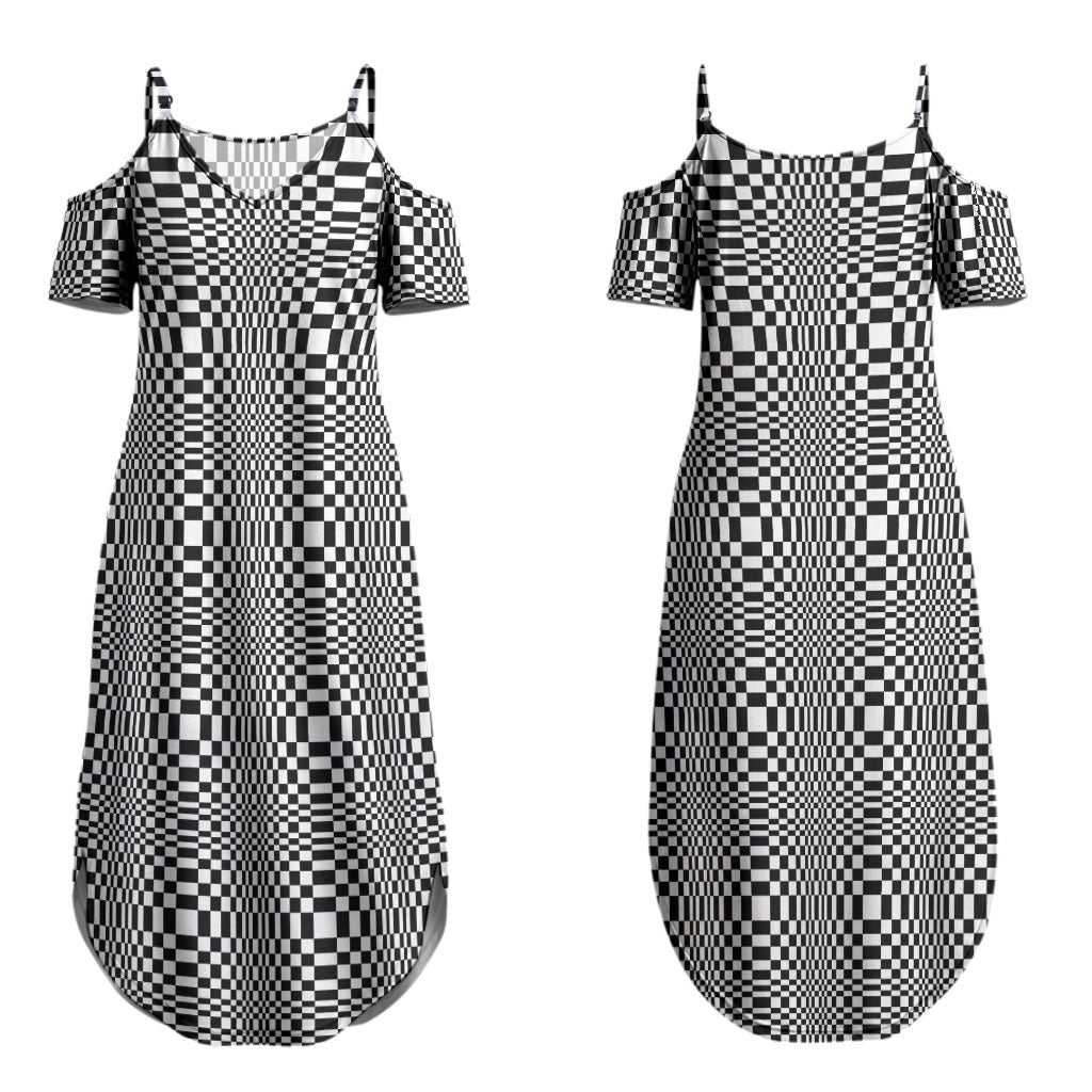 Black White Filipino Binakol Motifs Couples Matching Summer Maxi Dress and Hawaiian Shirt Mabuhay Philippines Festival Kusikus Pattern