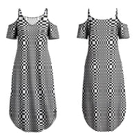 Black White Filipino Binakol Motifs Couples Matching Summer Maxi Dress and Hawaiian Shirt Mabuhay Philippines Festival Kusikus Pattern