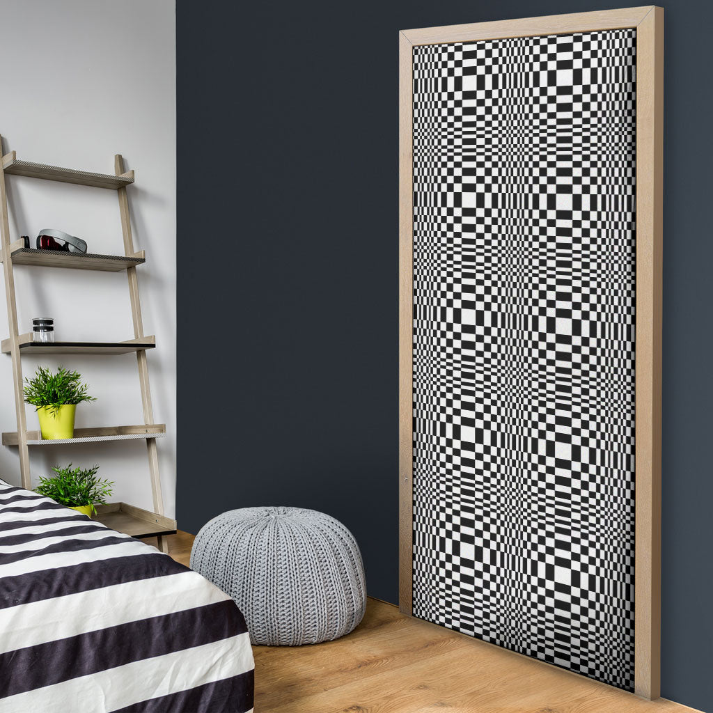 Black White Filipino Binakol Motifs Door Cover Mabuhay Philippines Festival Kusikus Pattern
