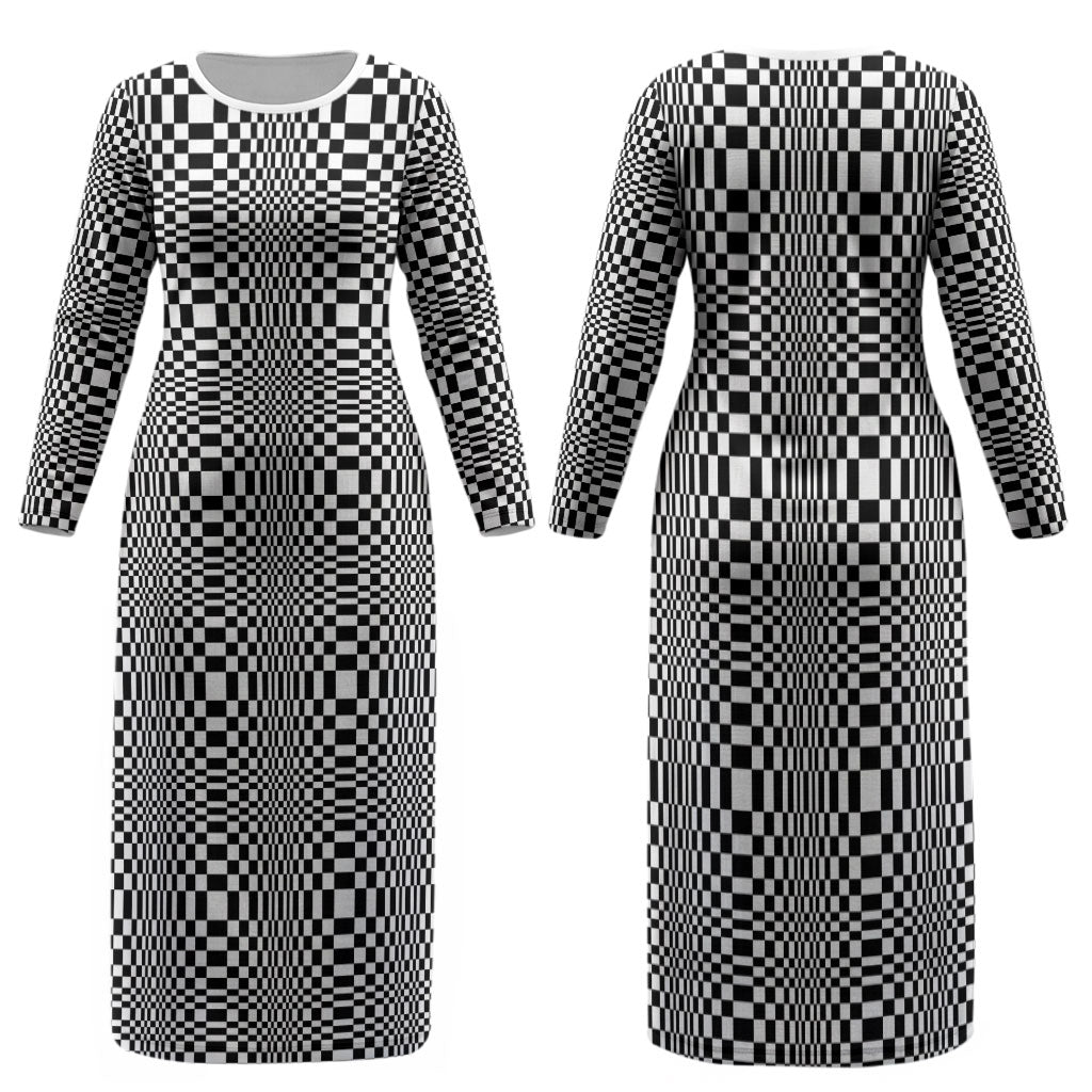 Black White Filipino Binakol Motifs Family Matching Long Sleeve Bodycon Dress and Hawaiian Shirt Mabuhay Philippines Festival Kusikus Pattern