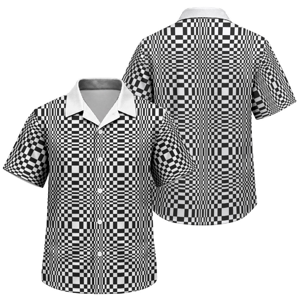 Black White Filipino Binakol Motifs Family Matching Off The Shoulder Long Sleeve Dress and Hawaiian Shirt Mabuhay Philippines Festival Kusikus Pattern