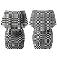 Black White Filipino Binakol Motifs Family Matching Off Shoulder Short Dress and Hawaiian Shirt Mabuhay Philippines Festival Kusikus Pattern