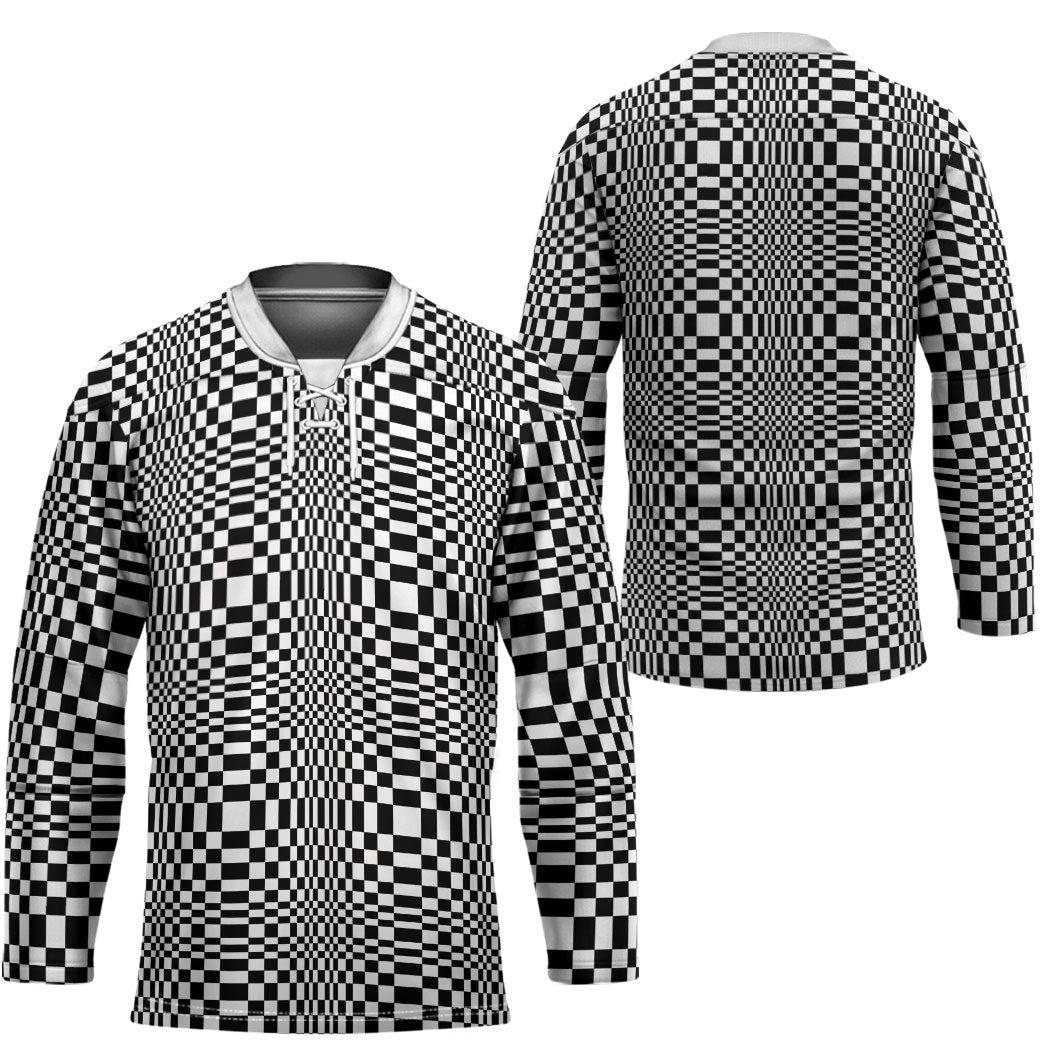 Black White Filipino Binakol Motifs Hockey Jersey Mabuhay Philippines Festival Kusikus Pattern