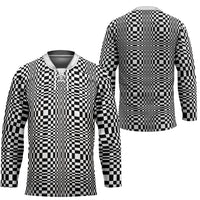 Black White Filipino Binakol Motifs Hockey Jersey Mabuhay Philippines Festival Kusikus Pattern