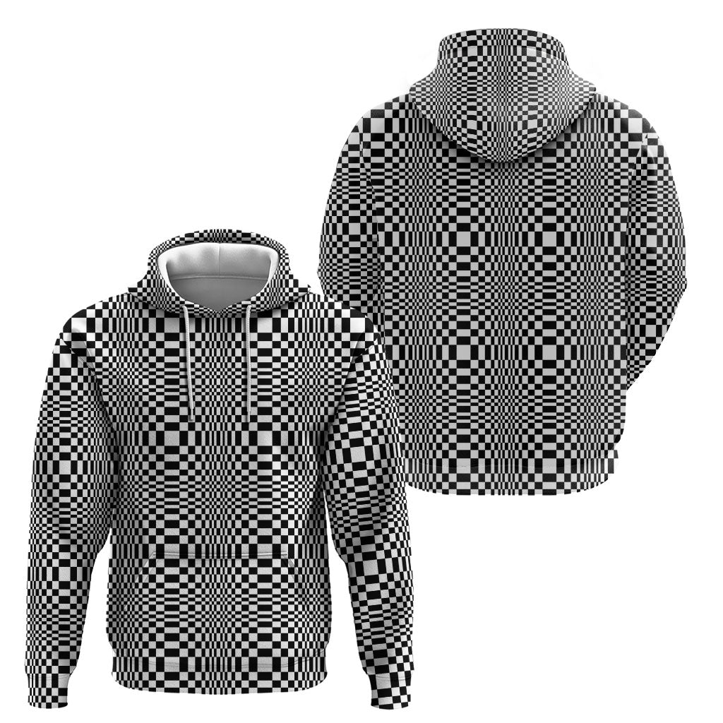 Black White Filipino Binakol Motifs Hoodie Mabuhay Philippines Festival Kusikus Pattern
