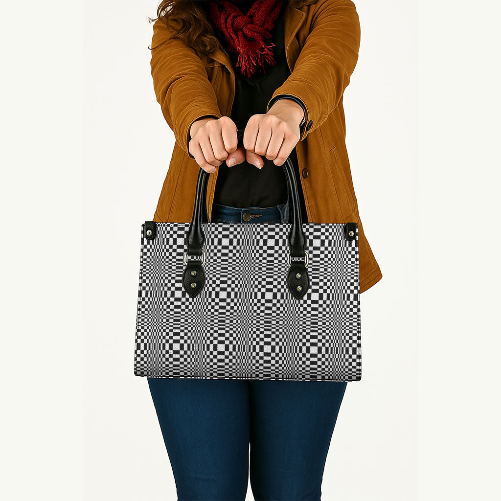 Black White Filipino Binakol Motifs Leather Bag Mabuhay Philippines Festival Kusikus Pattern
