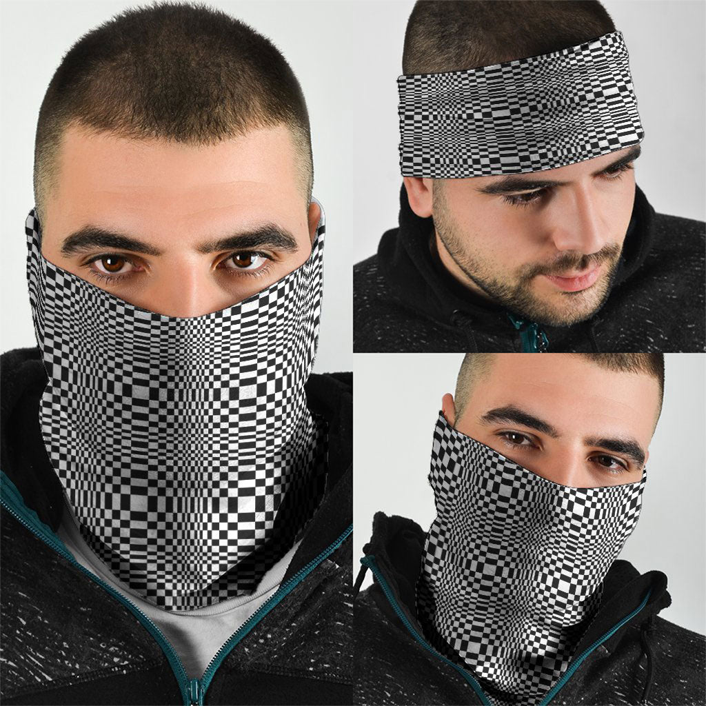 Black White Filipino Binakol Motifs Neck Gaiter Mabuhay Philippines Festival Kusikus Pattern