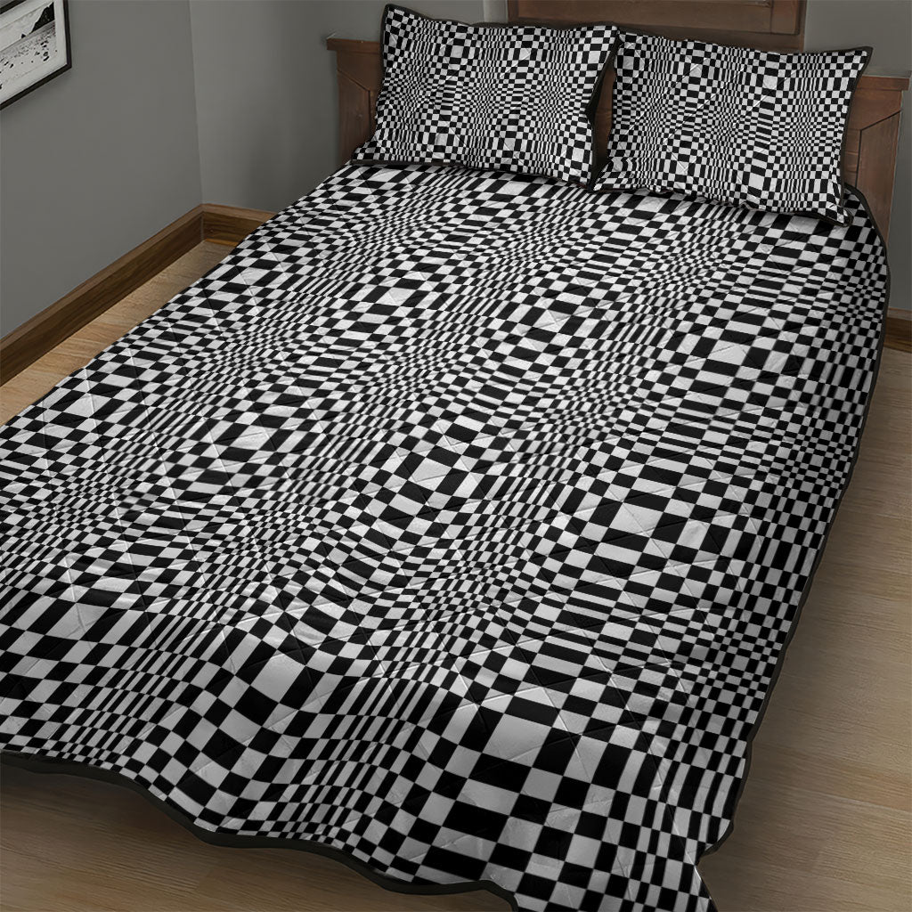 Black White Filipino Binakol Motifs Quilt Bed Set Mabuhay Philippines Festival Kusikus Pattern