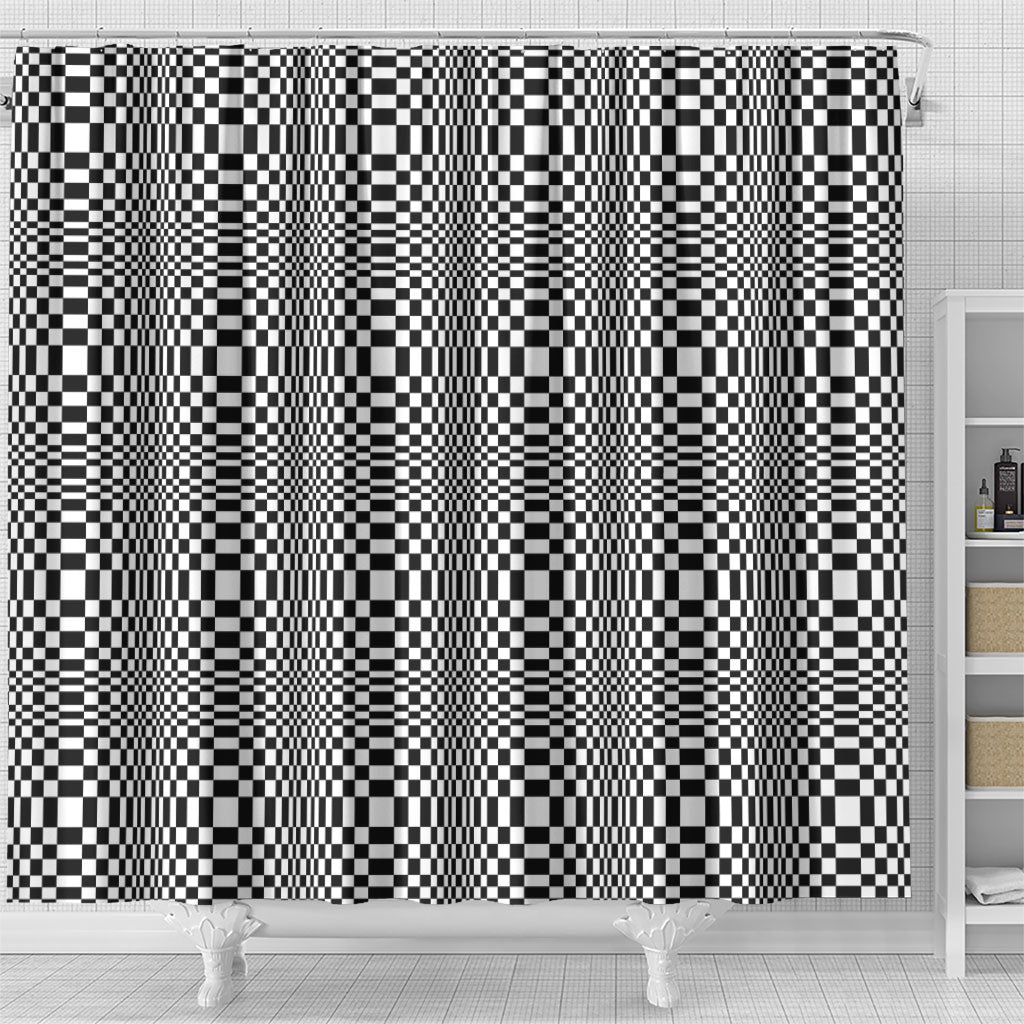 Black White Filipino Binakol Motifs Shower Curtain Mabuhay Philippines Festival Kusikus Pattern