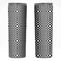 Black White Filipino Binakol Motifs Skinny Tumbler Mabuhay Philippines Festival Kusikus Pattern