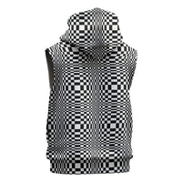 Black White Filipino Binakol Motifs Sleeveless Hoodie Mabuhay Philippines Festival Kusikus Pattern
