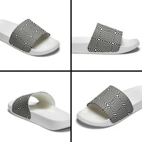 Black White Filipino Binakol Motifs Slide Sandals Mabuhay Philippines Festival Kusikus Pattern