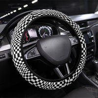 Black White Filipino Binakol Motifs Steering Wheel Cover Mabuhay Philippines Festival Kusikus Pattern
