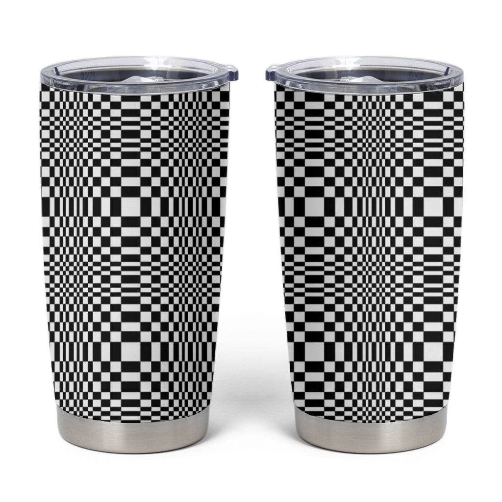 Black White Filipino Binakol Motifs Tumbler Cup Mabuhay Philippines Festival Kusikus Pattern