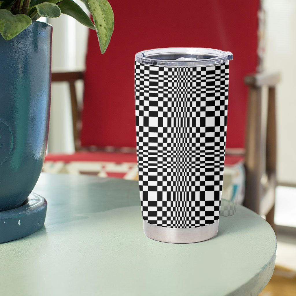 Black White Filipino Binakol Motifs Tumbler Cup Mabuhay Philippines Festival Kusikus Pattern