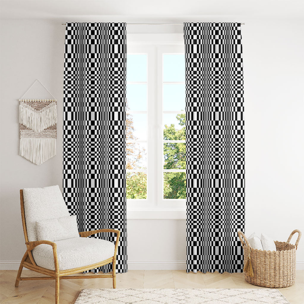 Black White Filipino Binakol Motifs Window Curtain Mabuhay Philippines Festival Kusikus Pattern