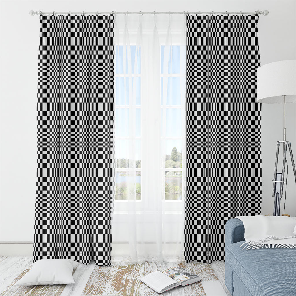 Black White Filipino Binakol Motifs Window Curtain Mabuhay Philippines Festival Kusikus Pattern
