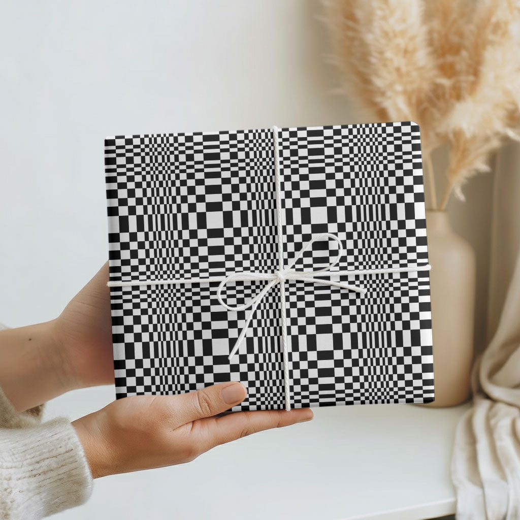 Black White Filipino Binakol Motifs Wrapping Paper Mabuhay Philippines Festival Kusikus Pattern