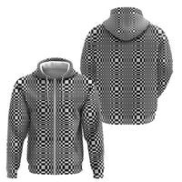 Black White Filipino Binakol Motifs Zip Hoodie Mabuhay Philippines Festival Kusikus Pattern