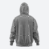 Black White Filipino Binakol Motifs Zip Hoodie Mabuhay Philippines Festival Kusikus Pattern