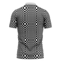 Black White Filipino Binakol Motifs Zipper Polo Shirt Mabuhay Philippines Festival Kusikus Pattern