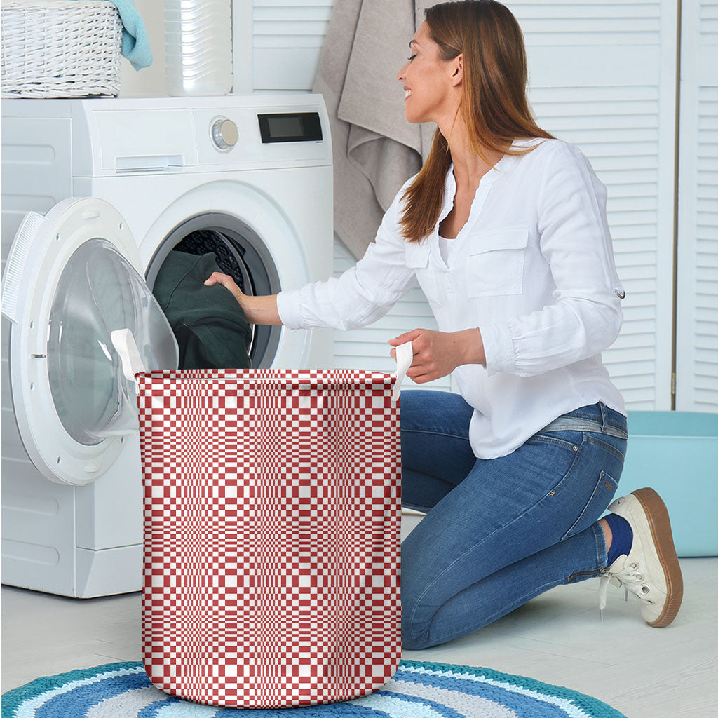 Red White Filipino Binakol Motifs Laundry Basket Mabuhay Philippines Festival Kusikus Pattern