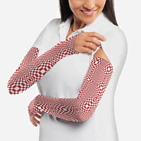 Red White Filipino Binakol Motifs Arm Sleeves Mabuhay Philippines Festival Kusikus Pattern