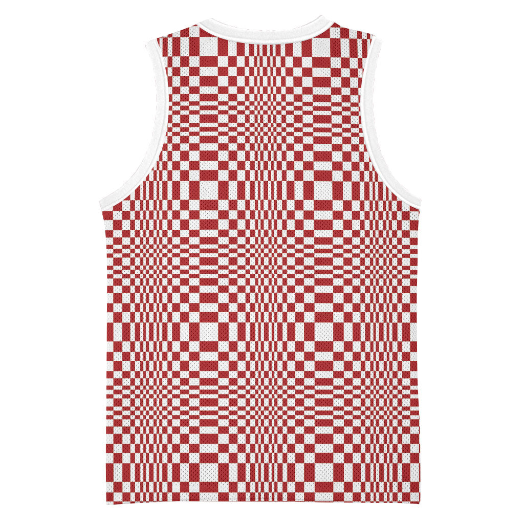 Red White Filipino Binakol Motifs Basketball Jersey Mabuhay Philippines Festival Kusikus Pattern