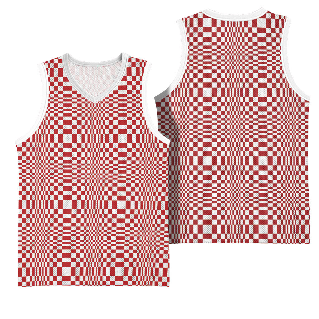 Red White Filipino Binakol Motifs Basketball Jersey Mabuhay Philippines Festival Kusikus Pattern