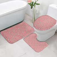 Red White Filipino Binakol Motifs Bathroom Set Mabuhay Philippines Festival Kusikus Pattern