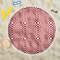 Red White Filipino Binakol Motifs Beach Blanket Mabuhay Philippines Festival Kusikus Pattern