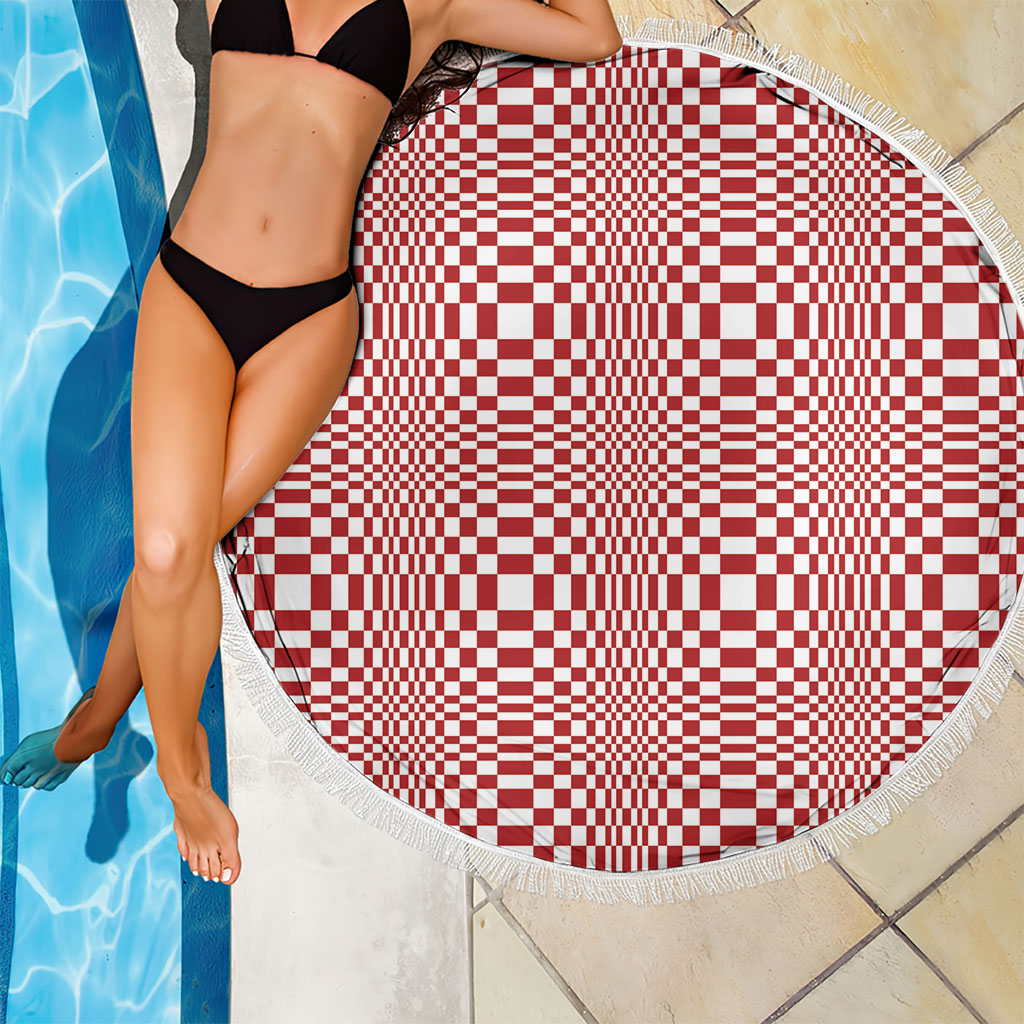 Red White Filipino Binakol Motifs Beach Blanket Mabuhay Philippines Festival Kusikus Pattern