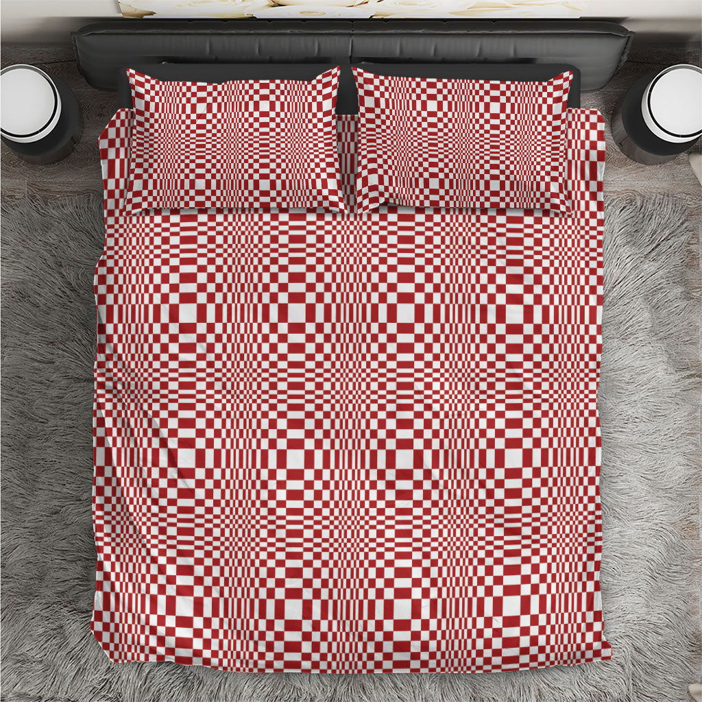 Red White Filipino Binakol Motifs Bedding Set Mabuhay Philippines Festival Kusikus Pattern