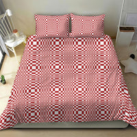 Red White Filipino Binakol Motifs Bedding Set Mabuhay Philippines Festival Kusikus Pattern