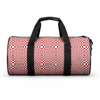 Red White Filipino Binakol Motifs Duffle Bag Mabuhay Philippines Festival Kusikus Pattern