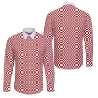 Red White Filipino Binakol Motifs Family Matching Off Shoulder Short Dress and Hawaiian Shirt Mabuhay Philippines Festival Kusikus Pattern