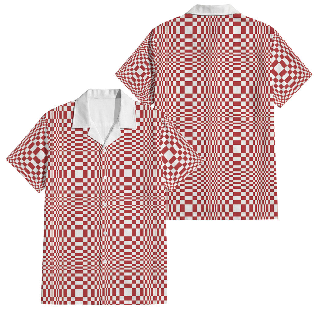 Red White Filipino Binakol Motifs Family Matching Short Sleeve Bodycon Dress and Hawaiian Shirt Mabuhay Philippines Festival Kusikus Pattern