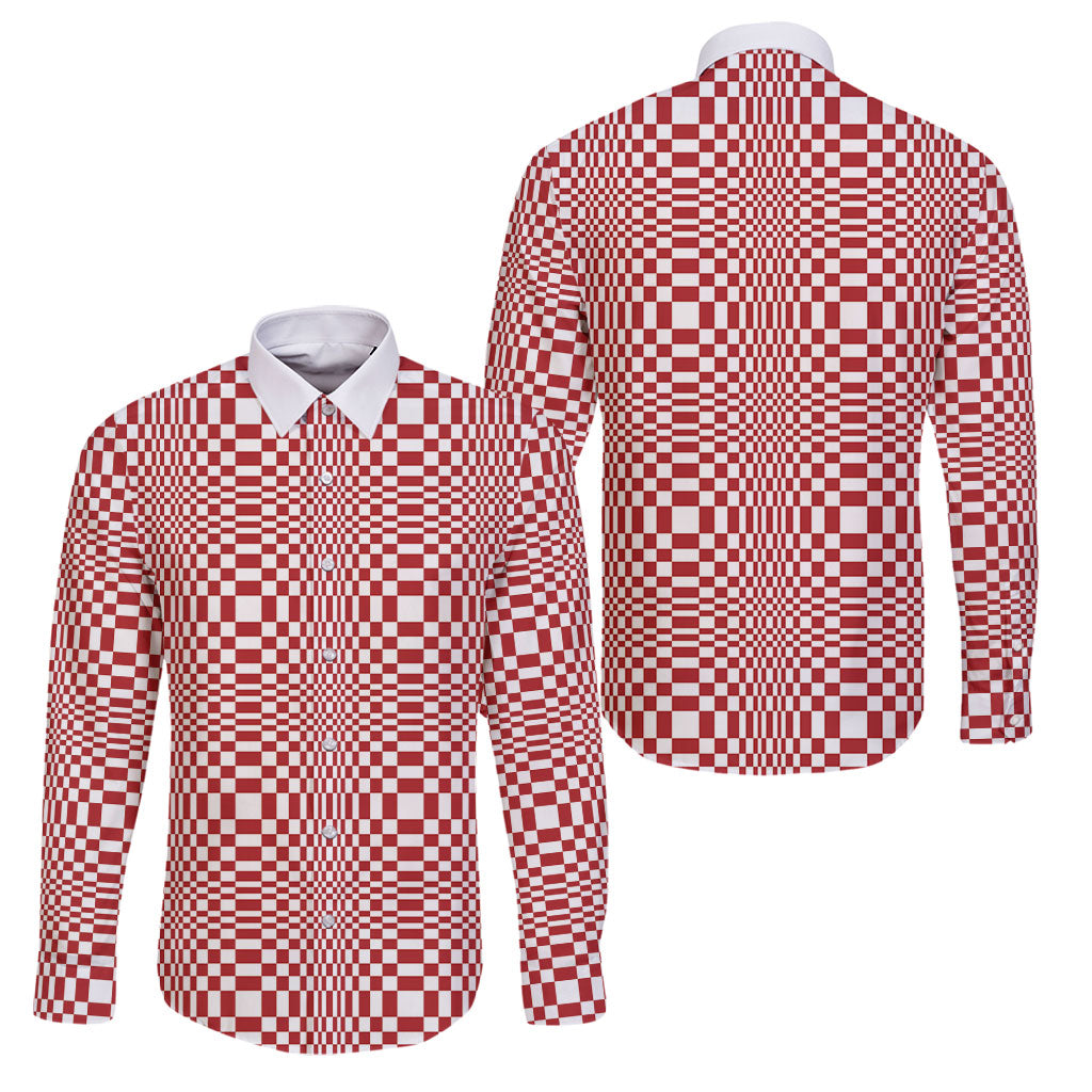 Red White Filipino Binakol Motifs Family Matching Summer Maxi Dress and Hawaiian Shirt Mabuhay Philippines Festival Kusikus Pattern