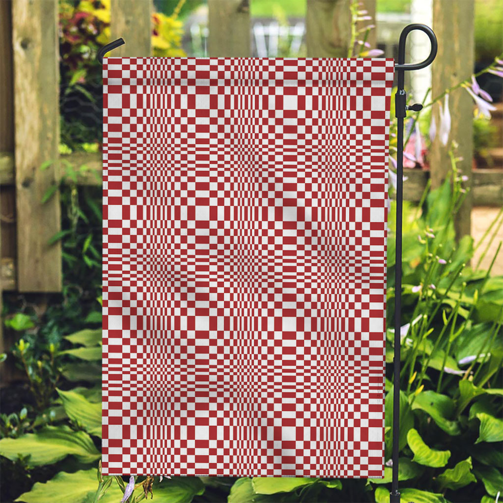 Red White Filipino Binakol Motifs Garden Flag Mabuhay Philippines Festival Kusikus Pattern