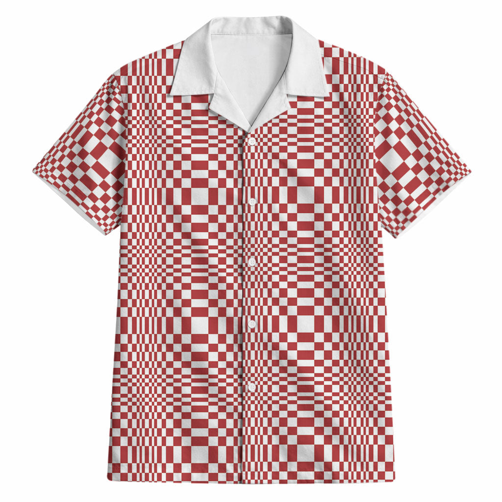 Red White Filipino Binakol Motifs Hawaiian Shirt Mabuhay Philippines Festival Kusikus Pattern