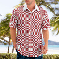 Red White Filipino Binakol Motifs Hawaiian Shirt Mabuhay Philippines Festival Kusikus Pattern