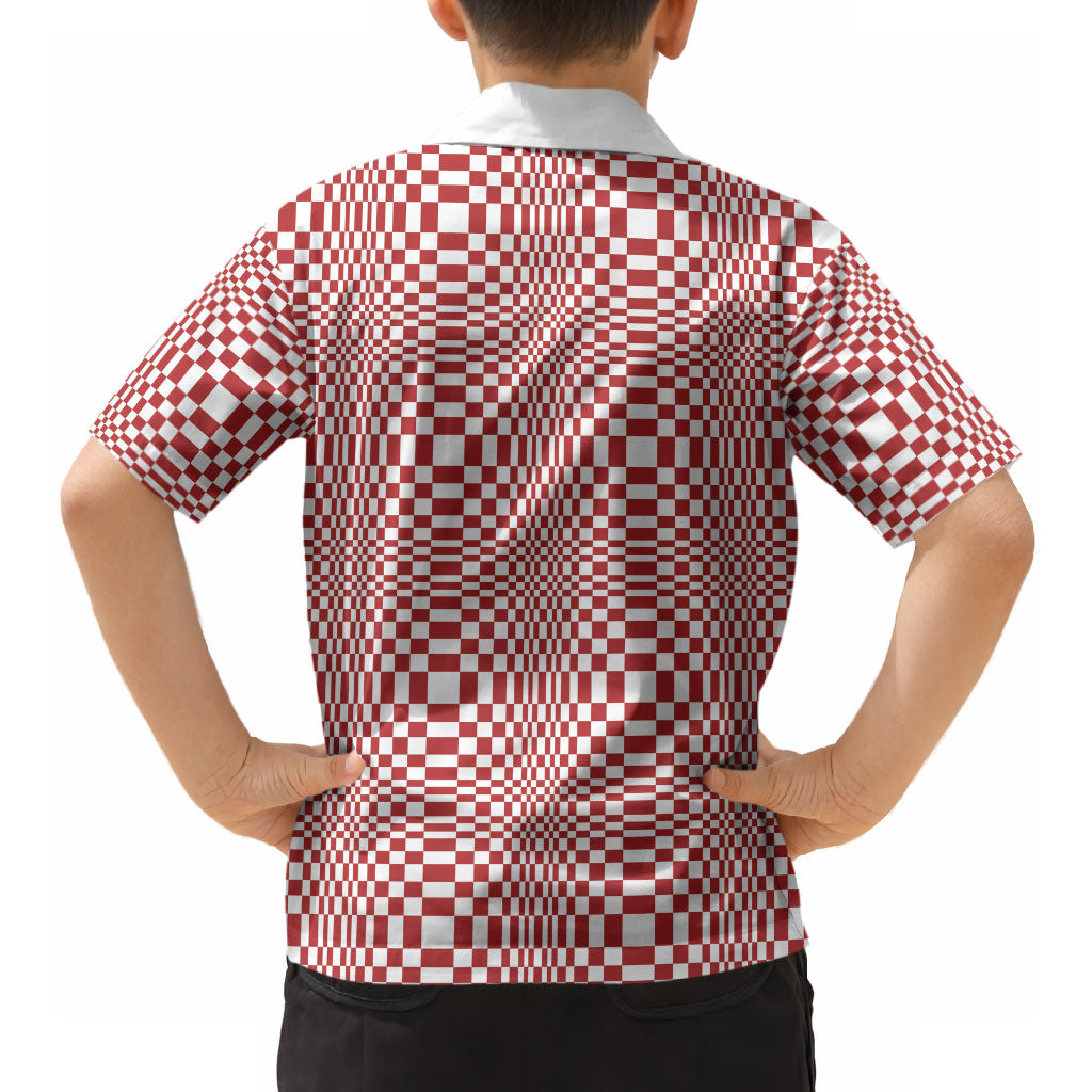 Red White Filipino Binakol Motifs Hawaiian Shirt Mabuhay Philippines Festival Kusikus Pattern