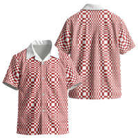 Red White Filipino Binakol Motifs Kid Hawaiian Shirt Mabuhay Philippines Festival Kusikus Pattern